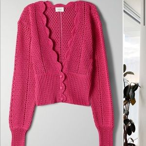 Aritzia Wilfred Caraway Cardigan- Electron Fuschia